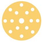 RUPES MULTIPURPOSE Paper Abrasive Discs 150mm (6") - 15 Holes - P80 Grit *Box of 50pcs